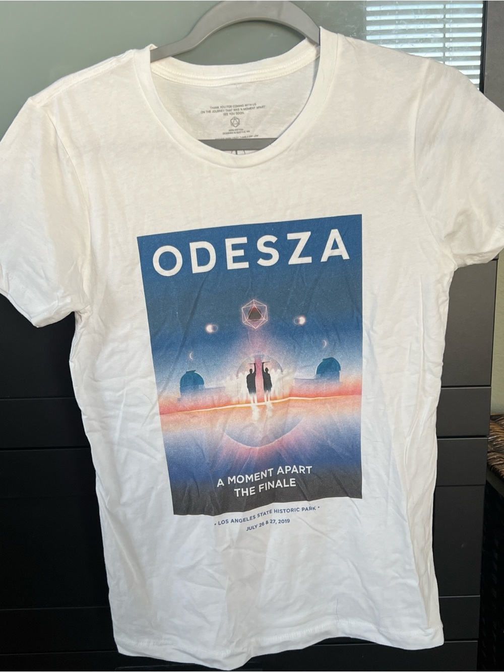 Odesza A Moment Apart Tour Tee in White with Blue Graphic